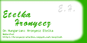 etelka hronyecz business card